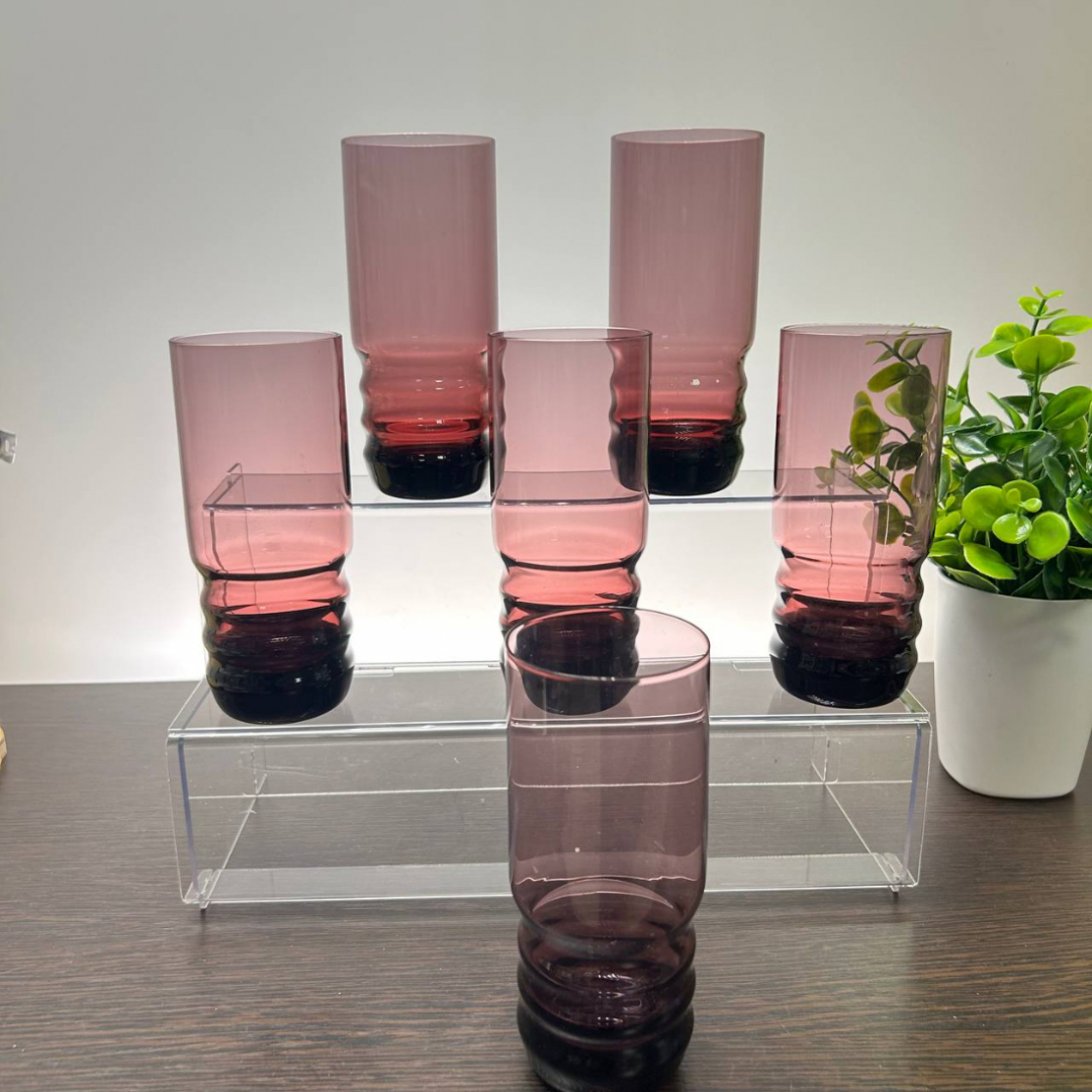 Стаканы из марганцевого стекла Стрыйского СЗ 1970х гг. Редкие! Цена за 6шт. Картинка 1